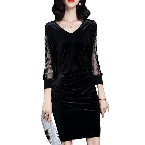 quality womens velvet dresses spring elegant ladies casual work wear office dress mesh hollow out party robe, Black;gray
quality womens velvet dresses spring elegant ladies casual work wear office dress mesh hollow out party robe, Black;gray