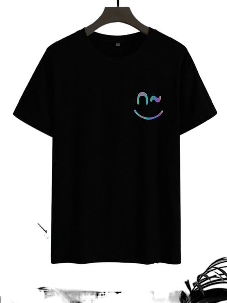 men reflective expression print tee s6jv#, White;black