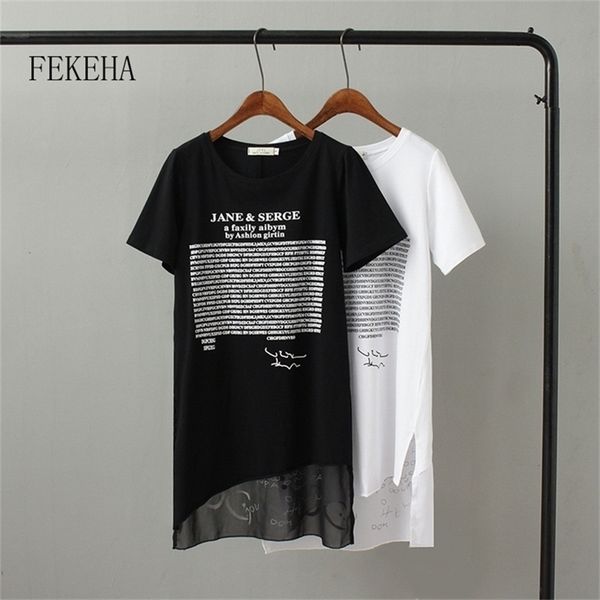 fekeha summer long t shirt women letter black white t-shirt short sleeve thin women cotton tees female tshirt 210317
fekeha summer long t shirt women letter black white t-shirt short sleeve thin women cotton tees female tshirt 210317