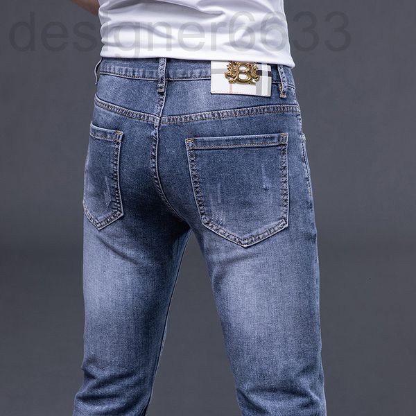 men's jeans designer spring and summer thin slim fit small feet elastic leisure trend korean version high-end hybrid embroidery b home, Blue
men's jeans designer spring and summer thin slim fit small feet elastic leisure trend korean version high-end hybrid embroidery b home, Blue