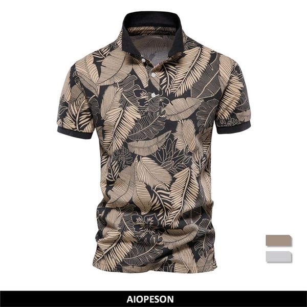 aiopeson hawaii style polo shirts for men 100% cotton short sleeve quality leaf printed men's polos t shirts summer men clothing 220421, White;black
aiopeson hawaii style polo shirts for men 100% cotton short sleeve quality leaf printed men's polos t shirts summer men clothing 220421, White;black