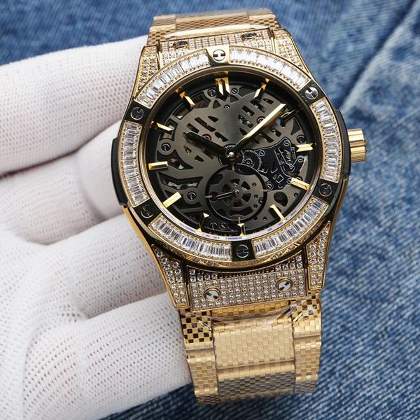 mens watch automatic mechanical watches case with diamond 44mm fashion business wristwatch montre de luxe, Slivery;brown
mens watch automatic mechanical watches case with diamond 44mm fashion business wristwatch montre de luxe, Slivery;brown