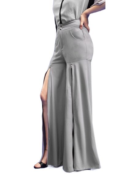 x dewey soltura zipper front solid flare leg pants 59a5#, Black;white
x dewey soltura zipper front solid flare leg pants 59a5#, Black;white