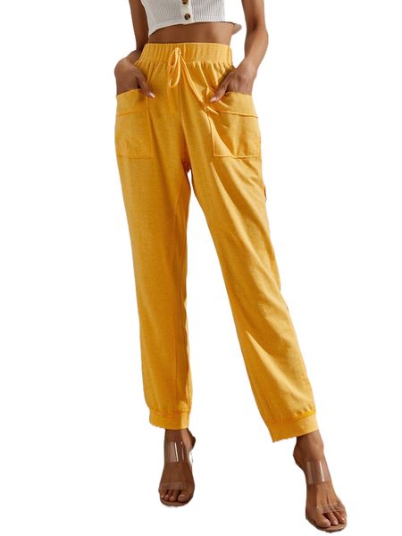 luukse knot front pocket patched joggers t4hy#, Black;white
