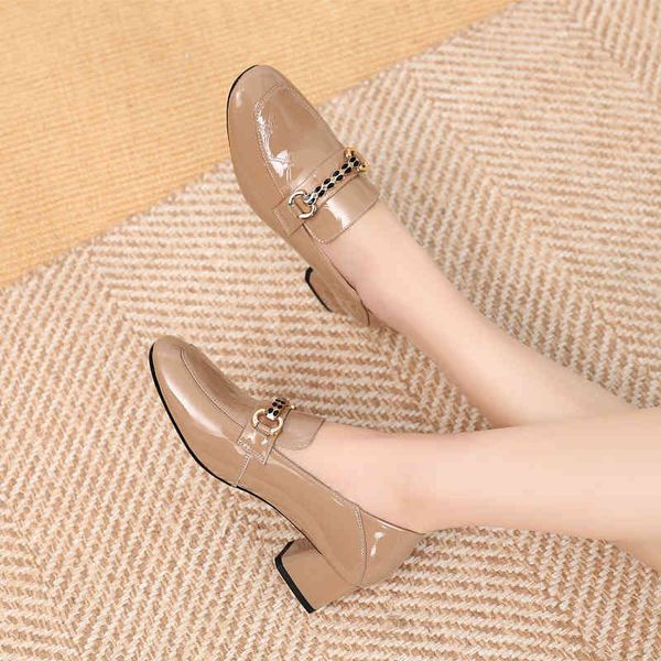 dress shoes spring medium thick heel large metal diamond chain fashion british leffer shoes leather patent women's ygz9, Black
dress shoes spring medium thick heel large metal diamond chain fashion british leffer shoes leather patent women's ygz9, Black