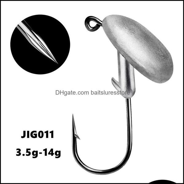 20pcs/lot 3.5g-14g jig011 blood slot hook high carbon steel barbed lead head bkb fishing hooks pesca tackle accessories wh-039 drop delivery
20pcs/lot 3.5g-14g jig011 blood slot hook high carbon steel barbed lead head bkb fishing hooks pesca tackle accessories wh-039 drop delivery