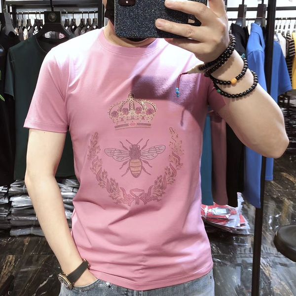 men's t-shirts designer 2021 summer mercerized cotton t-shirt men's short sleeve little bee drill slim fit half brand ice silk wjg, White;black
men's t-shirts designer 2021 summer mercerized cotton t-shirt men's short sleeve little bee drill slim fit half brand ice silk wjg, White;black