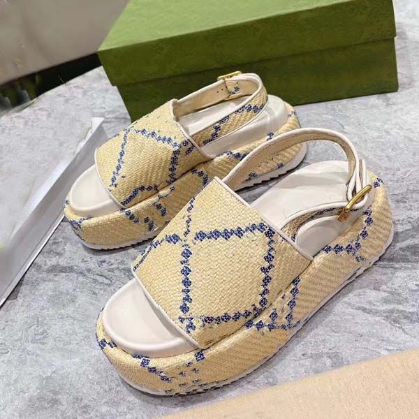 designer women sandals platform wedge lafite canvas slipper outdoor beach thick bottom shoes size 35-44 with box, Black
designer women sandals platform wedge lafite canvas slipper outdoor beach thick bottom shoes size 35-44 with box, Black