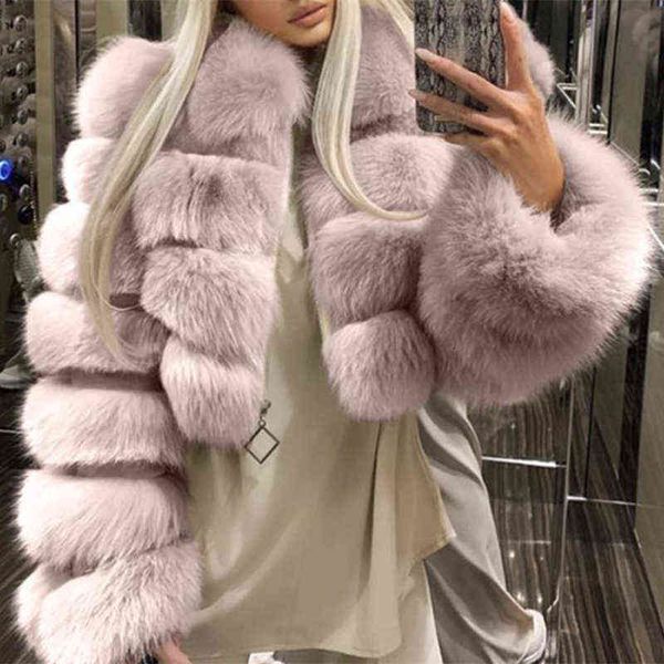 european and american luxury women's short section sleeves faux fur jacket black white red women's winter warm jacket t220810
european and american luxury women's short section sleeves faux fur jacket black white red women's winter warm jacket t220810