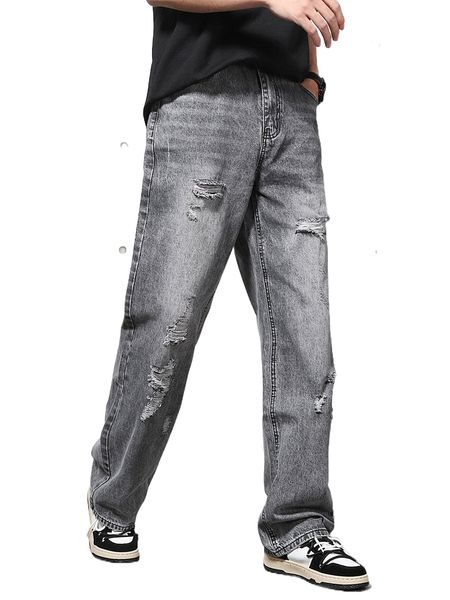 men ripped straight leg jeans d0t0#, Blue
men ripped straight leg jeans d0t0#, Blue