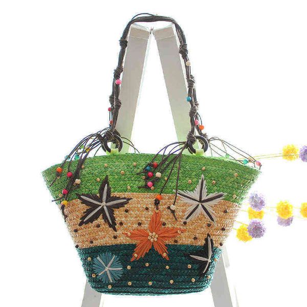 ladies handwoven embroidered starfish straw beaded braided shoulder bag summer women's tote beach handbag drop shipping 220512
ladies handwoven embroidered starfish straw beaded braided shoulder bag summer women's tote beach handbag drop shipping 220512