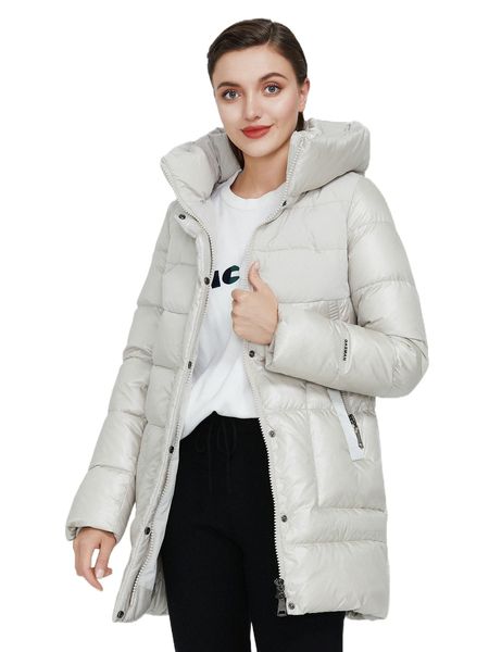 gasman zip up pocket side hooded puffer coat y44q#, Black