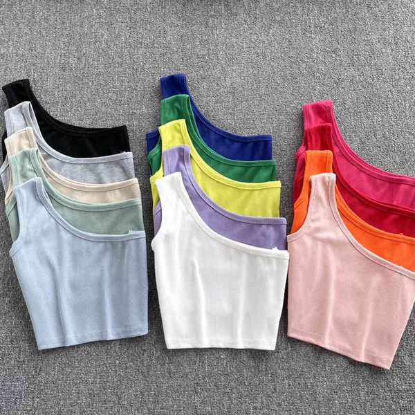 women's tanks camis fashion girl diagonal shoulder suspender vest for women to wear out one thin bottomed sleeveless short scheming sum, White
women's tanks camis fashion girl diagonal shoulder suspender vest for women to wear out one thin bottomed sleeveless short scheming sum, White