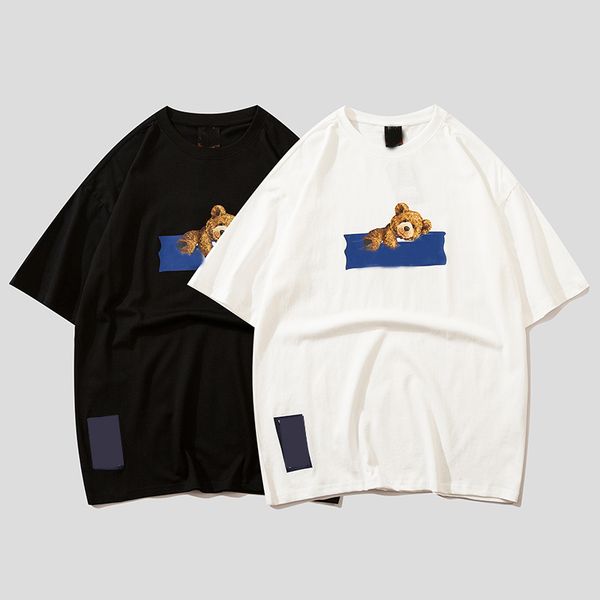 women's t-shirt trendy cute bear print casual loose versatile couple wear high quality, White
women's t-shirt trendy cute bear print casual loose versatile couple wear high quality, White