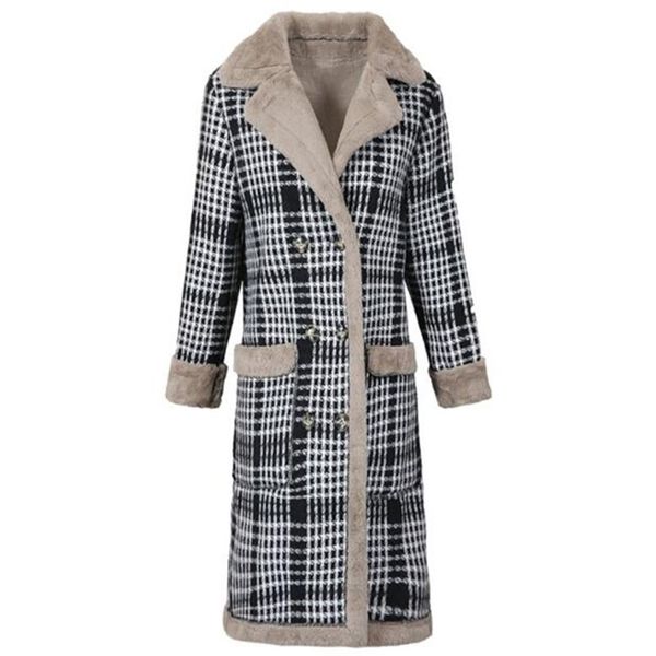winter woolen cloth jacket women 2020 winter new plaid of the woolen coat thickening straight large size winter coats lj200928, Black
winter woolen cloth jacket women 2020 winter new plaid of the woolen coat thickening straight large size winter coats lj200928, Black