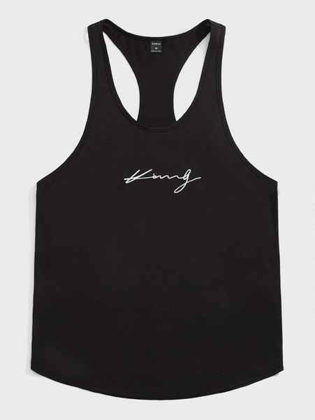 men letter graphic tank r7gi#, White;black