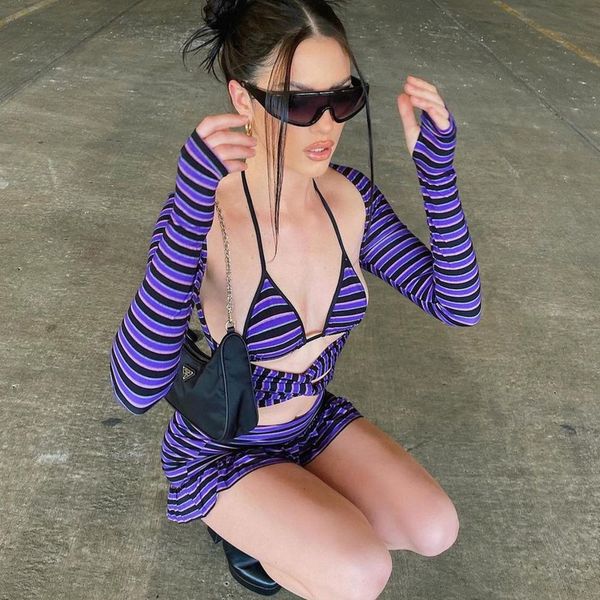 wsevypo chic women three pieces striped suits sets long sleeve cutout crop tie-up halter bramini ruffles skirt 220719, White
wsevypo chic women three pieces striped suits sets long sleeve cutout crop tie-up halter bramini ruffles skirt 220719, White