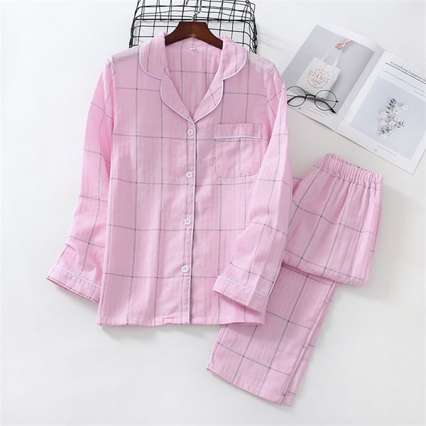 couple gauze plaid pajamas set new cardigan long sleeve home wear cotton loose soft comfortable pants pajamas pijama verano t200429, Black;red
couple gauze plaid pajamas set new cardigan long sleeve home wear cotton loose soft comfortable pants pajamas pijama verano t200429, Black;red
