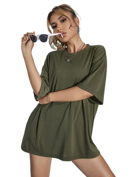 solid drop shoulder tee 466x#, White