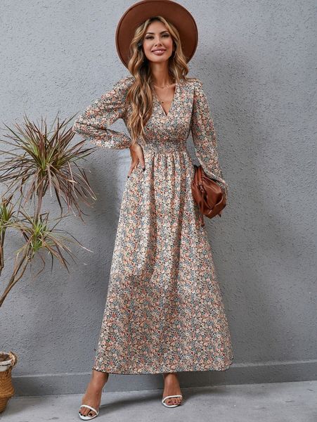 surplice neck shirred waist ruffle hem dress e6zo#, Black;gray
surplice neck shirred waist ruffle hem dress e6zo#, Black;gray