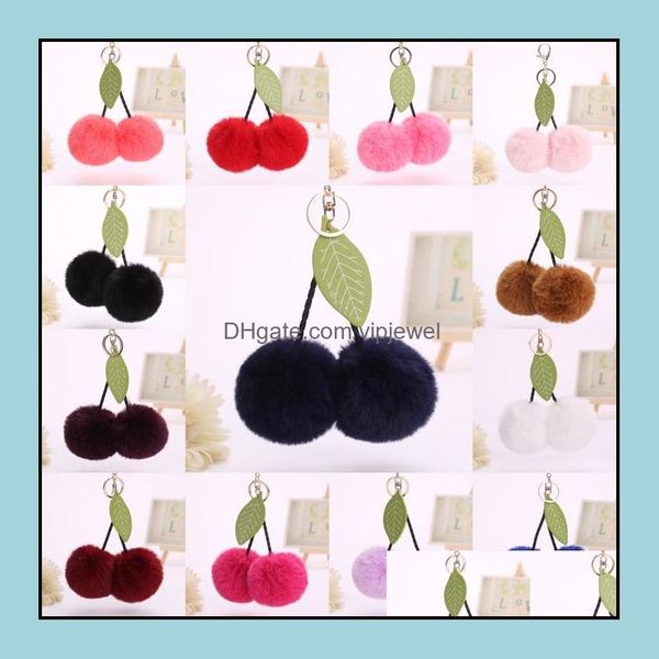keychains fashion accessories cute cherry key chain pendant leaf keyring faux rabbit fur ball pompom fruit women bag charms dhhfx, Silver
keychains fashion accessories cute cherry key chain pendant leaf keyring faux rabbit fur ball pompom fruit women bag charms dhhfx, Silver