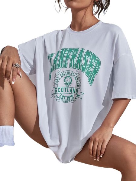 drop shoulder letter graphic tee t48r#, White
drop shoulder letter graphic tee t48r#, White