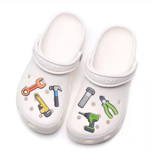 11 styles tools garden shoe accessories custom cartoon croc shoe charms clog wristband decoration buckle instock, White;pink
11 styles tools garden shoe accessories custom cartoon croc shoe charms clog wristband decoration buckle instock, White;pink