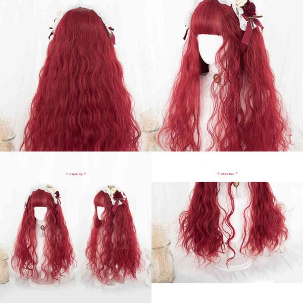 lm red wigs for women wavy false hair synthetic with neat bangs women's long natural lolita cosplay wig 220622, Black
lm red wigs for women wavy false hair synthetic with neat bangs women's long natural lolita cosplay wig 220622, Black