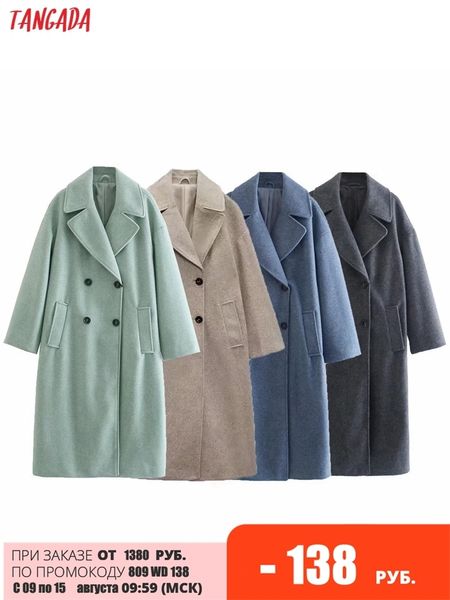 tangada women solid long woolen coat warm thick elegant sleeve female overcoat 6x06 220810, White;black
tangada women solid long woolen coat warm thick elegant sleeve female overcoat 6x06 220810, White;black