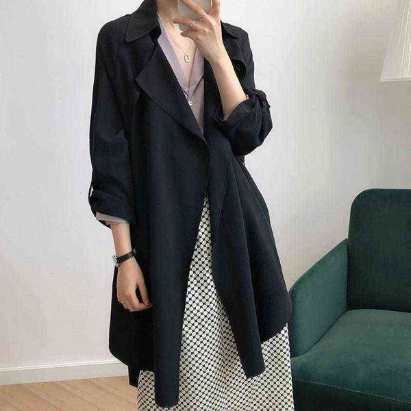 women's trench coats 2021 spring autumn thin windbreaker korean loose large size chic cardigan jacket slim belt female long overcoat y2, Tan;black
women's trench coats 2021 spring autumn thin windbreaker korean loose large size chic cardigan jacket slim belt female long overcoat y2, Tan;black