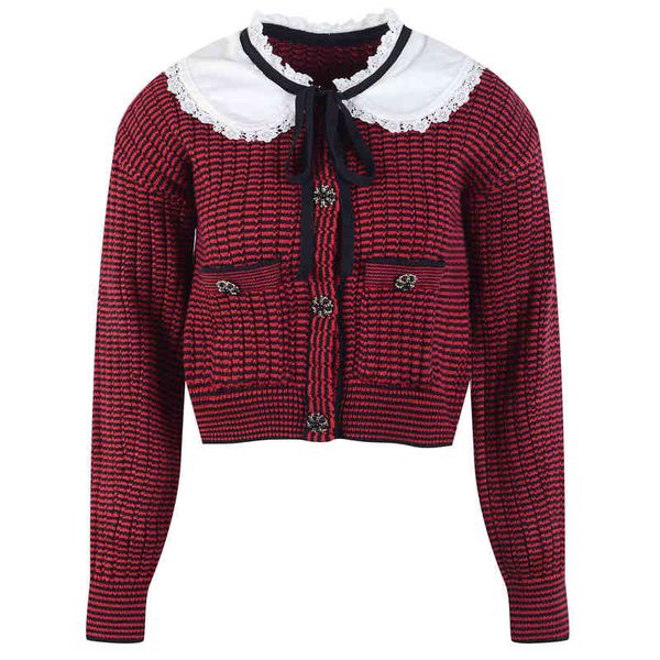 women's knits tees early spring short coat doll neck long sleeve knitted cardigan women's year red bow t1f9, White
women's knits tees early spring short coat doll neck long sleeve knitted cardigan women's year red bow t1f9, White