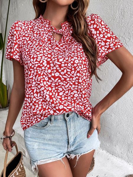 ditsy floral puff sleeve tie neck blouse i0ln#, White
ditsy floral puff sleeve tie neck blouse i0ln#, White