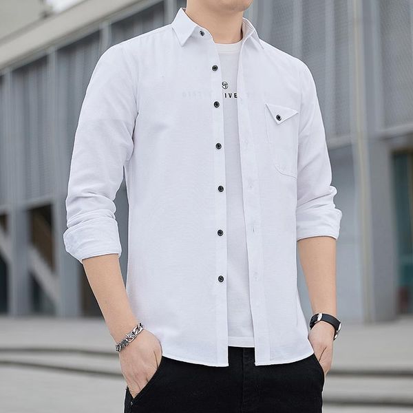 men's casual shirts men's long sleeve spring solid color slim multicolor comfort trend business clothing 2022, White;black
men's casual shirts men's long sleeve spring solid color slim multicolor comfort trend business clothing 2022, White;black
