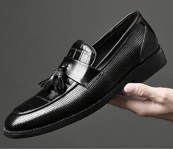 men's tassel genuine cow leather dress shoe slip-on natural material designer shoes men rubber sole da047, Black
men's tassel genuine cow leather dress shoe slip-on natural material designer shoes men rubber sole da047, Black