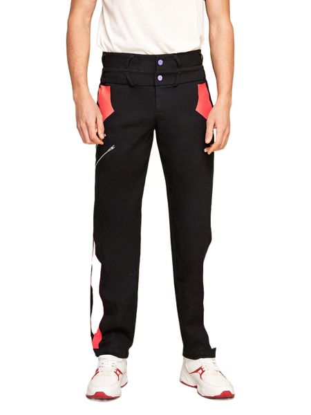 x 7tastik men colorblock zipper detail straight leg pants l2yt#, Black