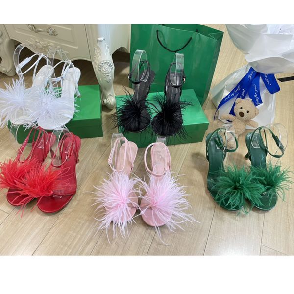 luxurys women high heels 8.0cm beach summer ostrich feather pumps sandals slippers designers counter same roman party wedding open-toe slide, Black
luxurys women high heels 8.0cm beach summer ostrich feather pumps sandals slippers designers counter same roman party wedding open-toe slide, Black