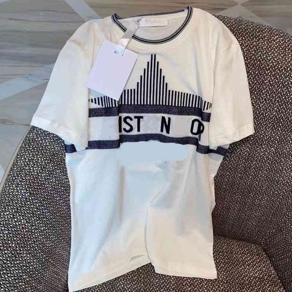 2022 summer new fashion stripe embroidery simple leisure youth round neck couple t-shirt short sleeve, White
2022 summer new fashion stripe embroidery simple leisure youth round neck couple t-shirt short sleeve, White