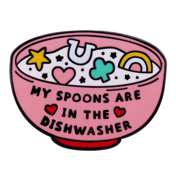 my spoons are in the dishwasher enamel brooch pins metal badges lapel pin brooches jackets jeans fashion jewelry accessories, Blue
my spoons are in the dishwasher enamel brooch pins metal badges lapel pin brooches jackets jeans fashion jewelry accessories, Blue