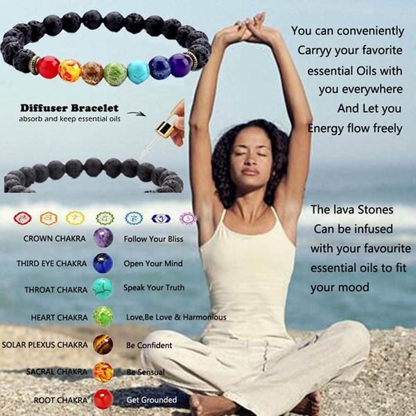 7 chakra beaded bracelet men natural lava stone healing balance beads reiki buddha prayer yoga diffuser bracelet women jewelry, Black
7 chakra beaded bracelet men natural lava stone healing balance beads reiki buddha prayer yoga diffuser bracelet women jewelry, Black