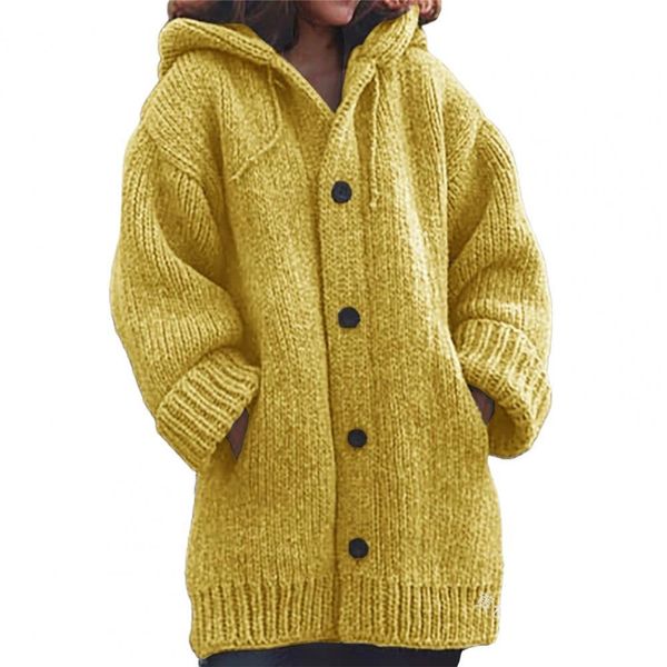 5xl women sweater hooded solid color pockets warm single-breasted mid-length knitted cardigan jacket streetwear, White;black
5xl women sweater hooded solid color pockets warm single-breasted mid-length knitted cardigan jacket streetwear, White;black