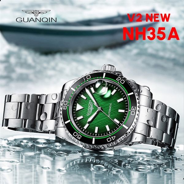 guanqin automatic mechanical watch nh35a mens watch sapphire fashion sports watch stainless steel waterproof luminous 220618, Slivery;brown
guanqin automatic mechanical watch nh35a mens watch sapphire fashion sports watch stainless steel waterproof luminous 220618, Slivery;brown