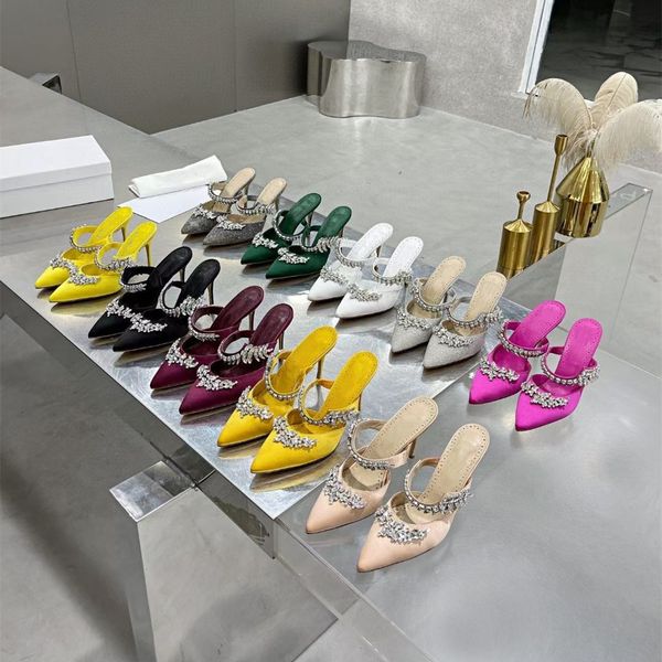 luxury brands crystal pointed toe 9cm high heel slippers summer fashion moccasins, Black
luxury brands crystal pointed toe 9cm high heel slippers summer fashion moccasins, Black