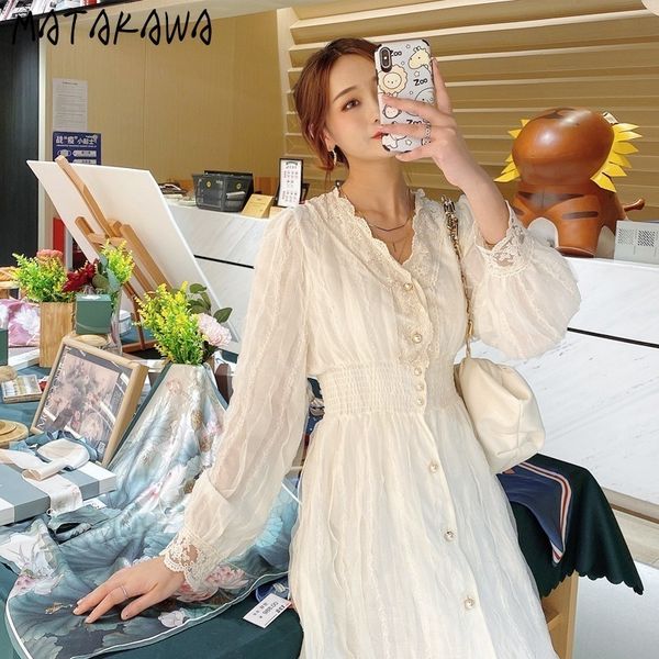 korean high waist white femme robe spring long sleeve womens dress lace mesh hepburn style vestido 210506, Black;gray
korean high waist white femme robe spring long sleeve womens dress lace mesh hepburn style vestido 210506, Black;gray