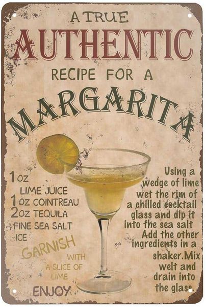new metal tin sign retro vintage a true authentic recipe for a margarita aluminum sign for home coffee wall decor 8x12 inch
new metal tin sign retro vintage a true authentic recipe for a margarita aluminum sign for home coffee wall decor 8x12 inch