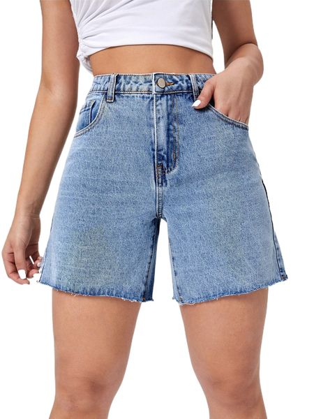 high waist raw trim denim shorts m9uj#, White;black 
high waist raw trim denim shorts m9uj#, White;black