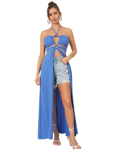 o-ring ruched cut out front split thigh tie backless d5wq#, White
o-ring ruched cut out front split thigh tie backless d5wq#, White