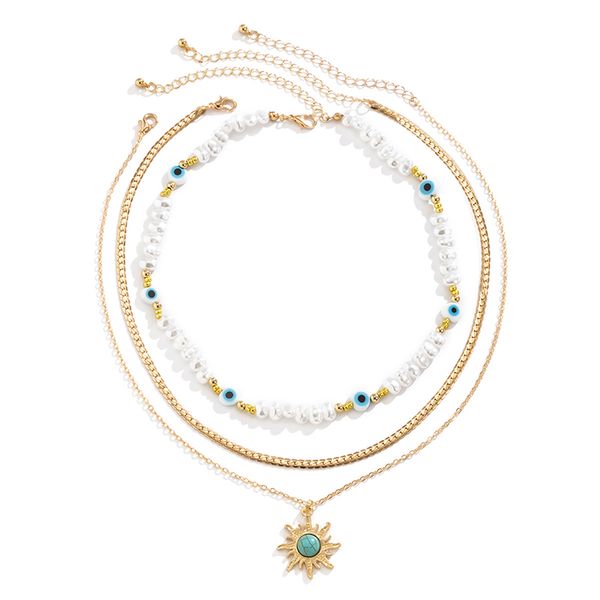 bohemian ethnic style wind sun turquoise pendant necklaces retro contrast color personality eye pearl necklace jewelry gifts, Silver
bohemian ethnic style wind sun turquoise pendant necklaces retro contrast color personality eye pearl necklace jewelry gifts, Silver