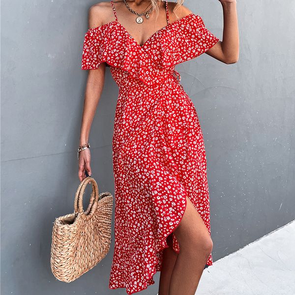 chic floral print sling dress women summer dresses 2022 new elegant strapless spaghetti irregular ruffle hem slit dress cx220510, White
chic floral print sling dress women summer dresses 2022 new elegant strapless spaghetti irregular ruffle hem slit dress cx220510, White