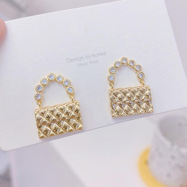 stud exquisite 14k real gold small handbag women earring zircon charm earrings wedding jewelry bijoux for bridal gift, Golden;silver
stud exquisite 14k real gold small handbag women earring zircon charm earrings wedding jewelry bijoux for bridal gift, Golden;silver