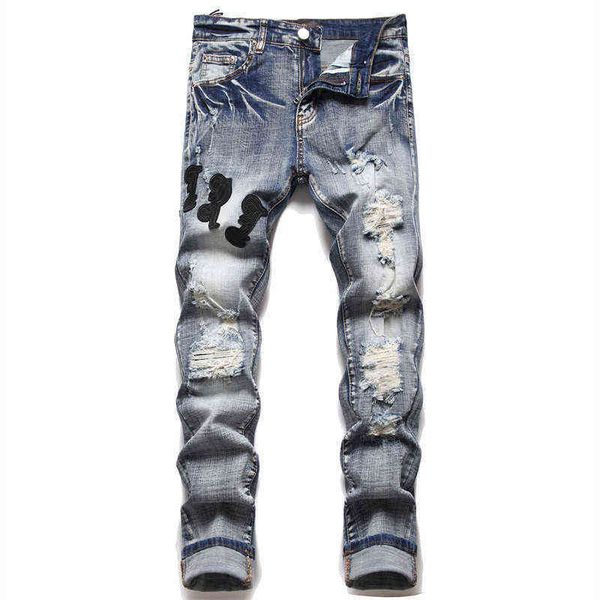 european jean hombre letter star men embroidery patchwork ripped s for trend brand motorcycle pant s skinny2022, Blue
european jean hombre letter star men embroidery patchwork ripped s for trend brand motorcycle pant s skinny2022, Blue